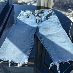 Knee length denim short